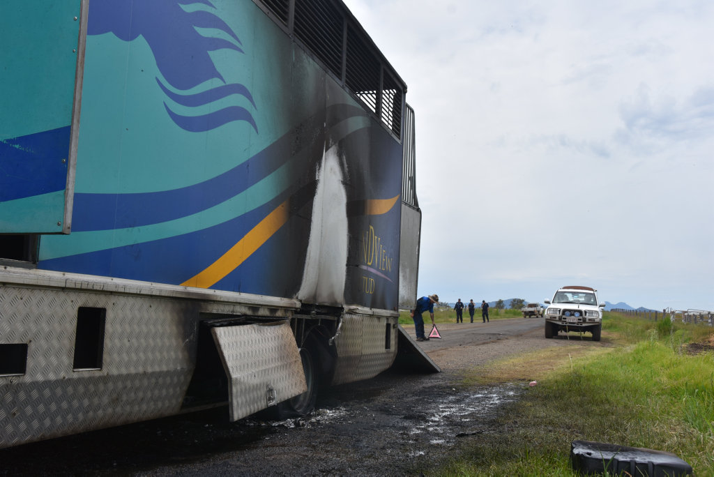 The horse gloat caught on fire on Goomburra Rd.